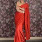 Rajwada Red Satin Saree With Unstitched Blouse For Women