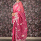 Rajwada Magenta Embroidered Organza Saree for Women