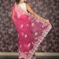 Rajwada Magenta Embroidered Organza Saree for Women