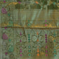 Rajwada Green Silk Blend Woven Saree with Unstitched Blouse for Women