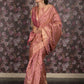 Rajwada Light Pink Silk Blend Woven Saree With Unstitched Blouse For Women