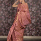 Rajwada Light Pink Silk Blend Woven Saree With Unstitched Blouse For Women