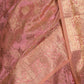 Rajwada Light Pink Silk Blend Woven Saree With Unstitched Blouse For Women