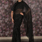 Rajwada Black Heavy Sequins Embroidered Georgette Saree with Unstitched Blouse for Women