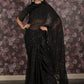 Rajwada Black Heavy Sequins Embroidered Georgette Saree with Unstitched Blouse for Women