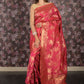 Rajwada Magenta Woven Silk Blend Saree with Unstitched Blouse for Women