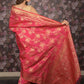 Rajwada Magenta Woven Silk Blend Saree with Unstitched Blouse for Women