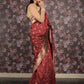 Rajwada Maroon Silk Blend Woven Saree with Unstitched Blouse for Women
