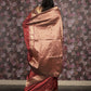 Rajwada Maroon Silk Blend Woven Saree with Unstitched Blouse for Women