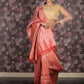 Rajwada Orange Woven Silk Blend Saree With Unstitched Blouse For Women