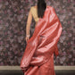 Rajwada Orange Woven Silk Blend Saree With Unstitched Blouse For Women