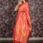 Rajwada Orange and Pink Double Shaded Woven Saree with Unstitched Blouse for Women