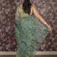 Rajwada Dark Green Beads Embroidered Organza Saree Without Blouse For Women