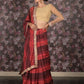 Rajwada Maroon Embroidered Crepe Saree with Unstitched Blouse for Women