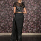 Rajwada Black Lycra Embellished Ready-To-Wear Saree With Stitched Blouse For Women