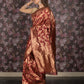 Rajwada Maroon Silk Blend Woven Saree with Unstitched Blouse for Women
