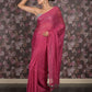 Rajwada Magenta Woven Crepe Saree with Unstitched Blouse for Women