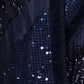 Rajwada Navy Blue Sequins Embroidered Lycra Saree with Unstitched Blouse for Women