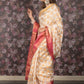 Rajwada White Woven Polyester Saree With Unstitched Blouse For Women