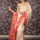 Rajwada White Woven Polyester Saree With Unstitched Blouse For Women