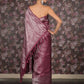 Rajwada Purple Woven Silk Blend Saree with Unstitched Blouse for Women