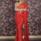 Rajwada Red Embellished Chiffon Saree Without Blouse For Women