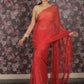 Rajwada Red Embellished Chiffon Saree Without Blouse For Women