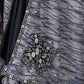 Rajwada Navy Blue Sequins Embroidered Crepe Saree with Unstitched Blouse for Women