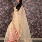 Rajwada Beige Gota and Sequins Embroidered Organza Saree with Unstitched Blouse for Women