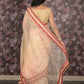 Rajwada Beige Gota and Sequins Embroidered Organza Saree with Unstitched Blouse for Women