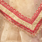 Rajwada Beige Gota and Sequins Embroidered Organza Saree with Unstitched Blouse for Women
