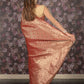 Rajwada Red Shaded Silk Blend Woven Saree with Unstitched Blouse for Women