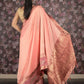 Rajwada Peach Embellished Crepe Saree Without Blouse For Women