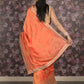 Rajwada Orange Embroiedered Crepe Saree Without Blouse For Women