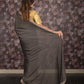 Rajwada Dark Grey Embroidered Crepe Saree with Unstitched Blouse for Women