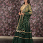 Rajwada Dark Green Embroidered Semi Stitched Net Lehenga Set With Dupatta And Unstitched Blouse For Women