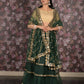 Rajwada Dark Green Embroidered Semi Stitched Net Lehenga Set With Dupatta And Unstitched Blouse For Women