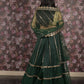 Rajwada Dark Green Embroidered Semi Stitched Net Lehenga Set With Dupatta And Unstitched Blouse For Women