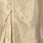 Rajwada Off White Gold Thread Woven Silk Blend Saree with Unstitched Blouse for Women