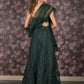 Rajwada Dark Green Embroidered Semi-Stitched Net Lehenga with Unstitched Blouse for Women