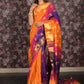 Rajwada Multicolor Silk Blend Woven Saree Without Blouse for Women