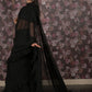 Rajwada Black Sequins Embroidered Georgette Saree With Unstitched Blouse For Women