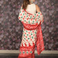 Rajwada Cream Printed Silk Blend Saree with Unstitched Blouse for Women