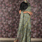 Rajwada Dark Green Printed Satin Saree with Unstitched Blouse for Women