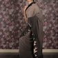 Rajwada Brown Embellished Lycra Ready-to-Wear Saree with Stitched Blouse for Women