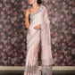 Rajwada Lilac Sequins and Beads Embroidered Lycra Saree with Unstitched Blouse for Women
