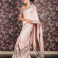 Rajwada Lilac Sequins and Beads Embroidered Lycra Saree with Unstitched Blouse for Women