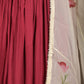 Rajwada Maroon Long Stitched Kurta Set With Dupatta For Women