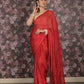 Rajwada Red Chiffon Embroidered Saree With Blouse Piece For Women