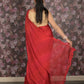 Rajwada Red Chiffon Embroidered Saree With Blouse Piece For Women